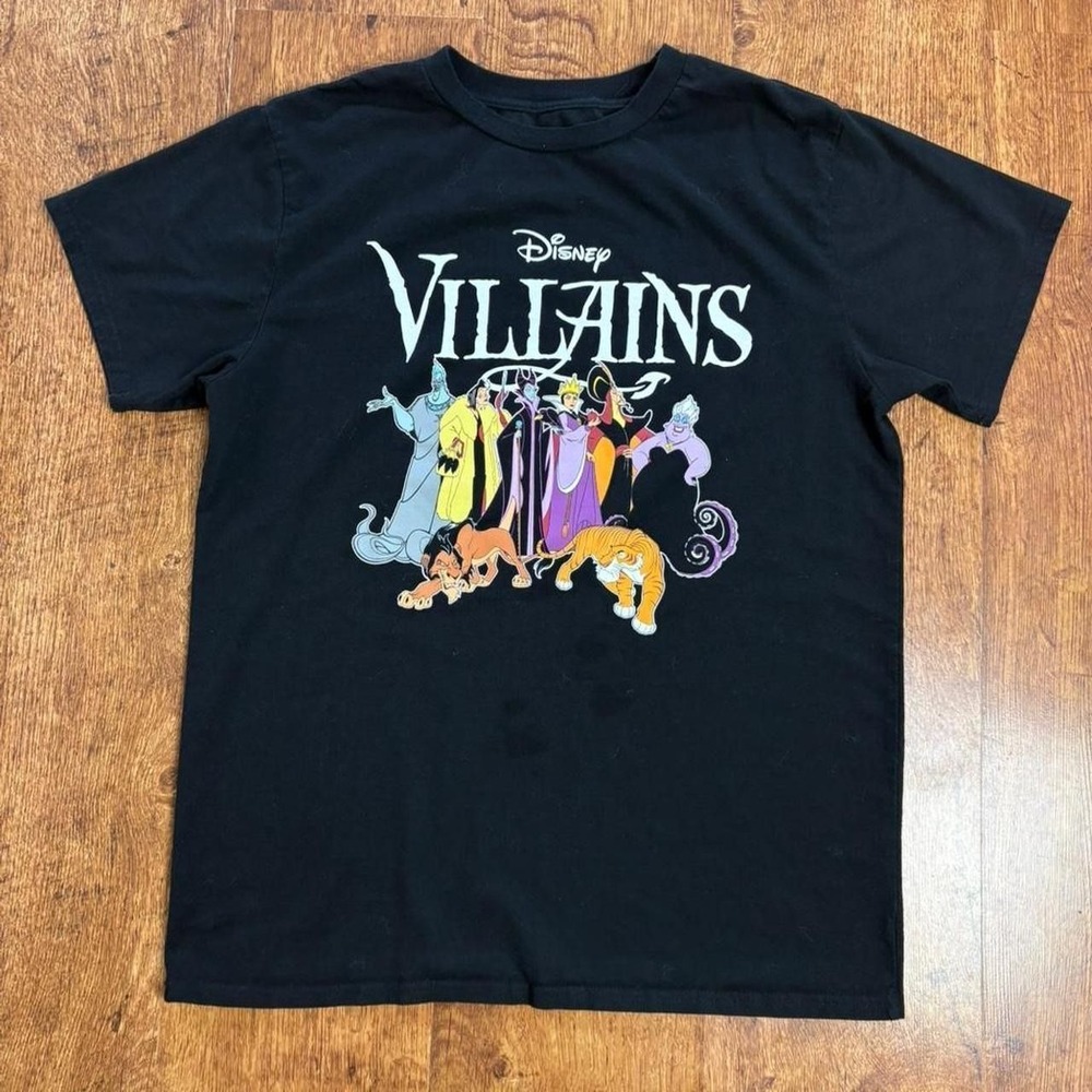 Disney Villains Graphic T-Shirt Black XL‎ Maleficent Ursula Scar Jafar Crewneck